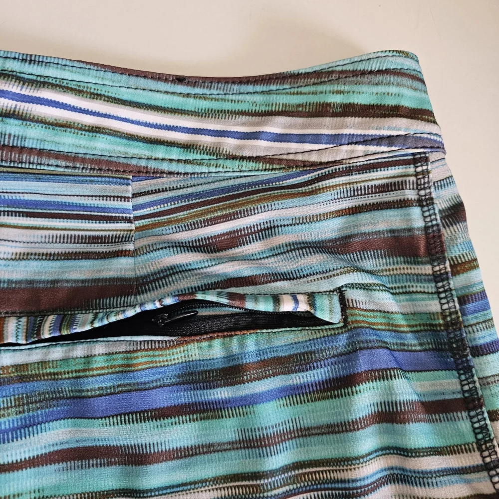 PrAna Mens Swim Boardshorts Size 33 Linear‎ Hybrid Shorts Blue Jay Striped
